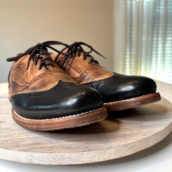 Bed Stu Cobbler Series Wingtip Oxford Shoes Men’s Size 11 Brown Black Leather - Picture 5 of 11